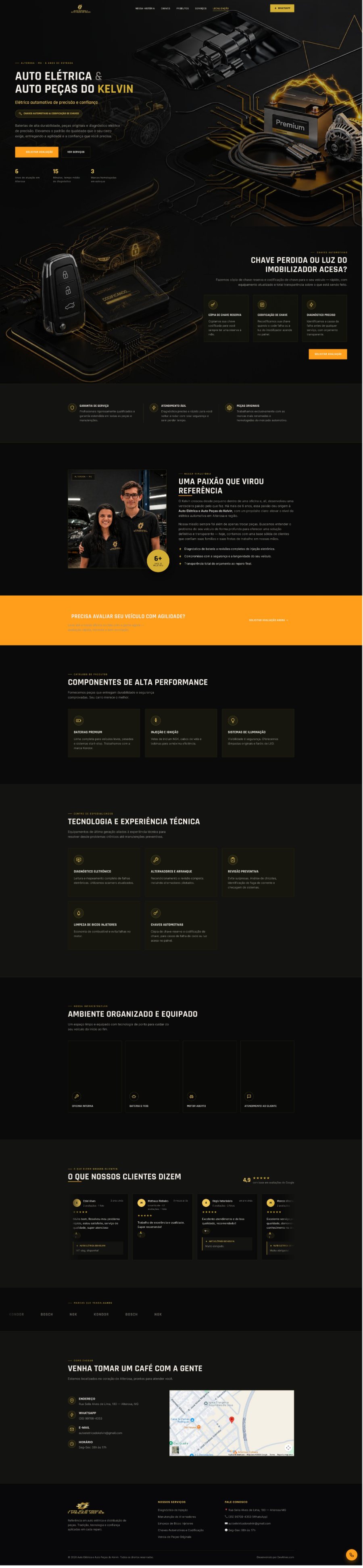 Site da Auto Elétrica e Auto Peças do Kelvin